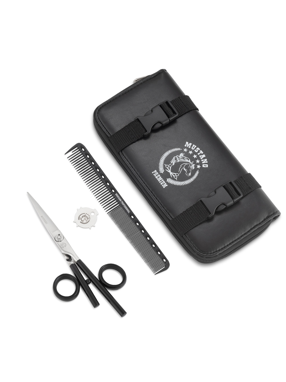 Прямые ножницы - Ножницы прямые Mustang Professional NPR-12 Черный 5,5 дюйм Фото 3