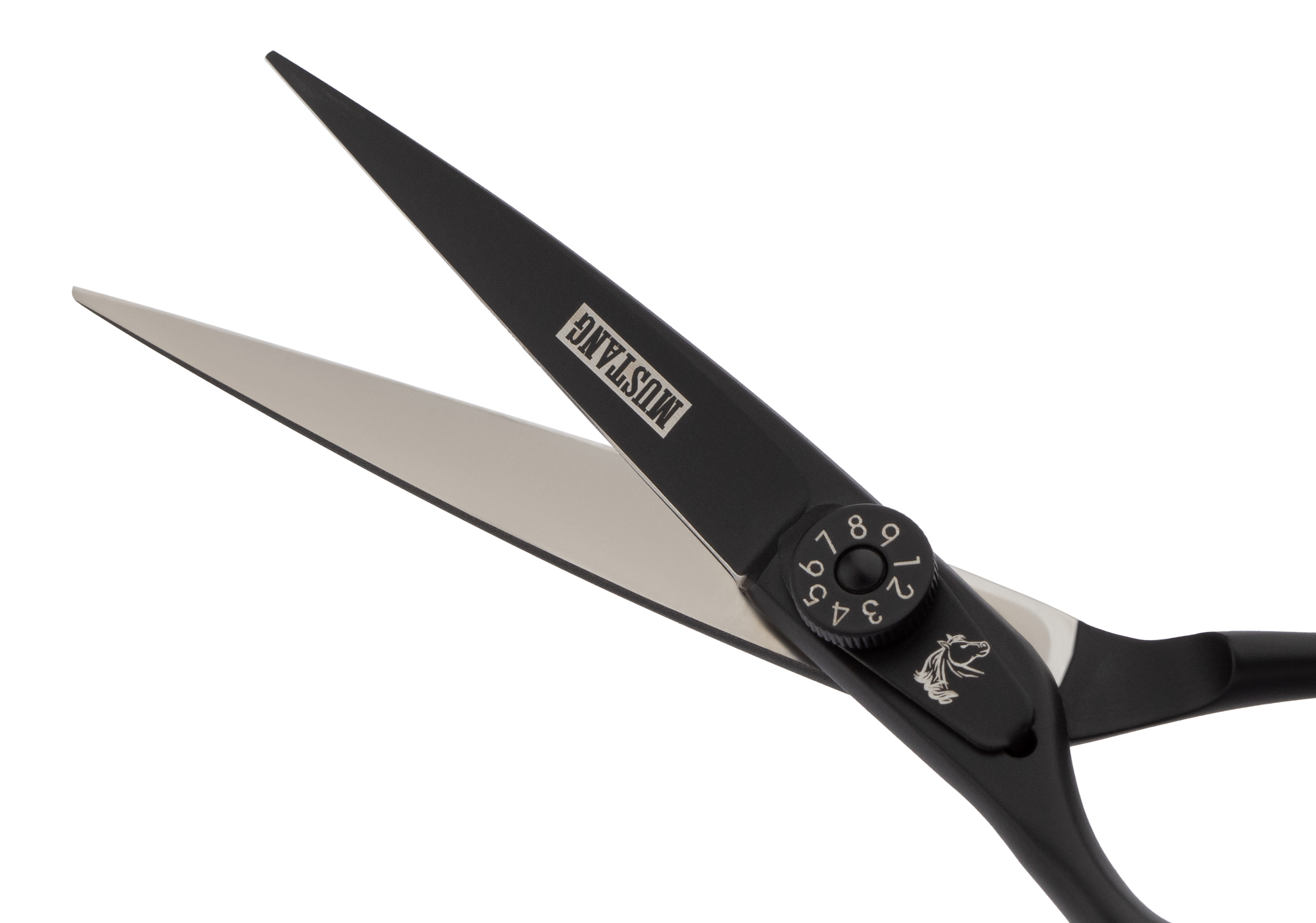 Прямые ножницы - Ножницы прямые для левши Mustang Professional NP-03L Черный 5,5 дюймов Фото 2